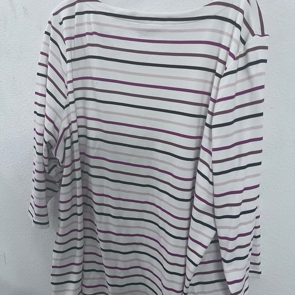 Women's Striped Top Shirt Multi Color 3X - Picture 7 of 9
